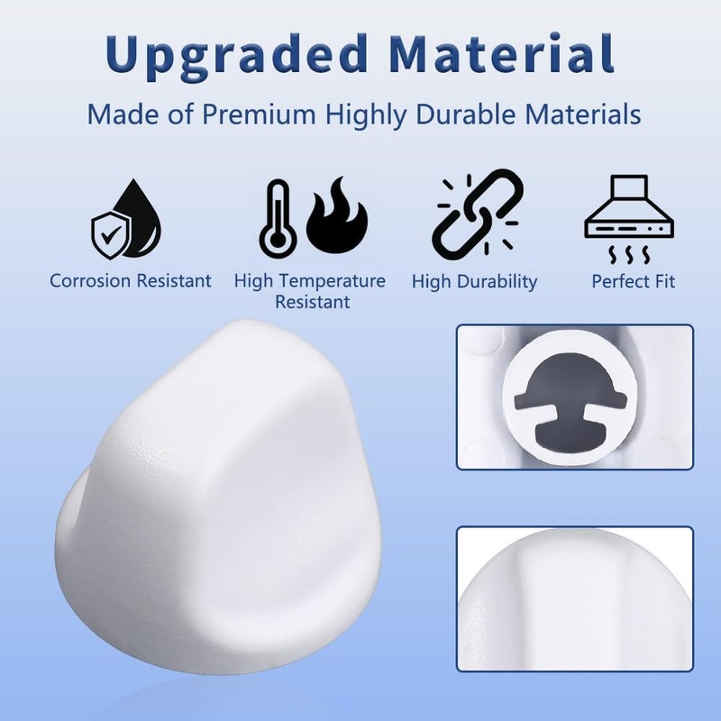 Reyhoar Upgraded S600349 Range Hood Knob, S99360233 Vent Hood Fan Control Knob Replacement Part fit for Broan Nutone, White (4 Pack) - Image 4